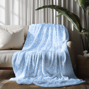 Lichtblauwe nepschittering en glitters fleece deken