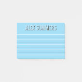 Lichtblauwe omtrek Schaduwblokletters met voering Post-it® Notes (Voorkant)