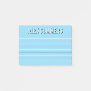 Lichtblauwe omtrek Schaduwblokletters met voering Post-it® Notes