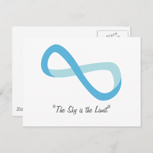 Lichtblauwe oneindige briefkaart (Voorkant / Achterkant)