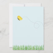 Lichtblauwe Ooievaar Baby Shower  Kaart (Achterkant)