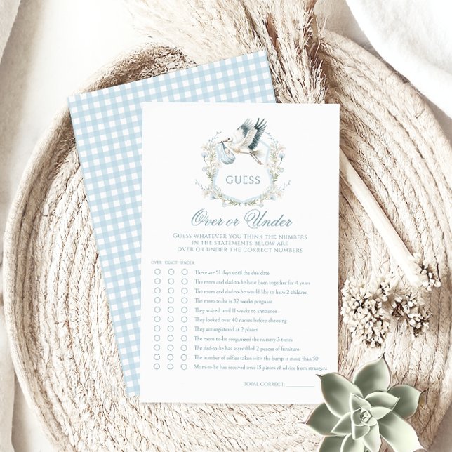 Lichtblauwe ooievaar Baby shower over of onder het (Creator heeft geüpload)