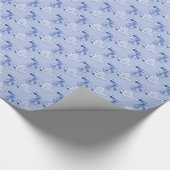 Lichtblauwe ooievaar cadeaupapier (Hoek)