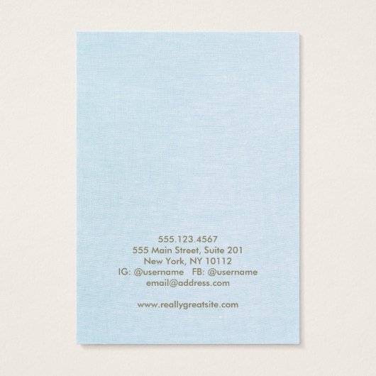 Lichtblauwe Oorbel Display Kaart (Achterkant)