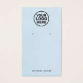 Lichtblauwe oorbel Toevoegen Logo Display Holder Visitekaartje (Voorkant)