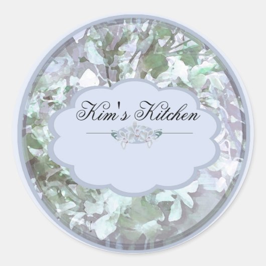 Lichtblauwe orchideeën kleine potje labels (Voorkant)