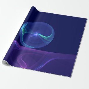 Lichtblauwe Paarse Droom Abstracte Fractale Kunst Cadeaupapier