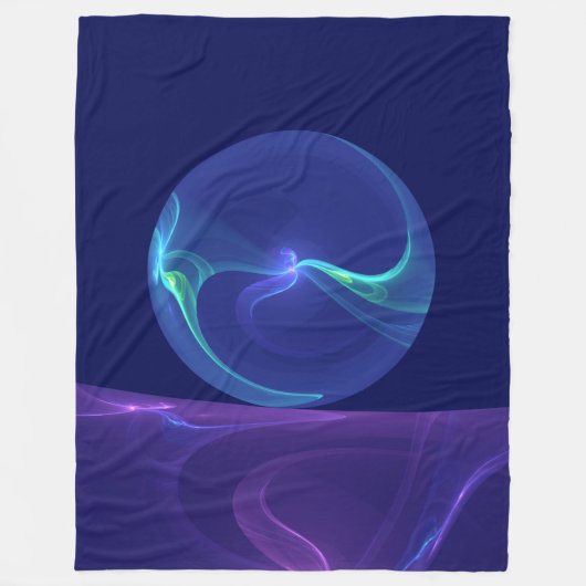 Lichtblauwe Paarse Droom Abstracte Fractale Kunst Fleece Deken (Voorkant)