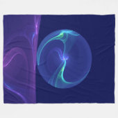 Lichtblauwe Paarse Droom Abstracte Fractale Kunst Fleece Deken (Voorkant (Horizontaal))