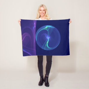 Lichtblauwe Paarse Droom Abstracte Fractale Kunst Fleece Deken