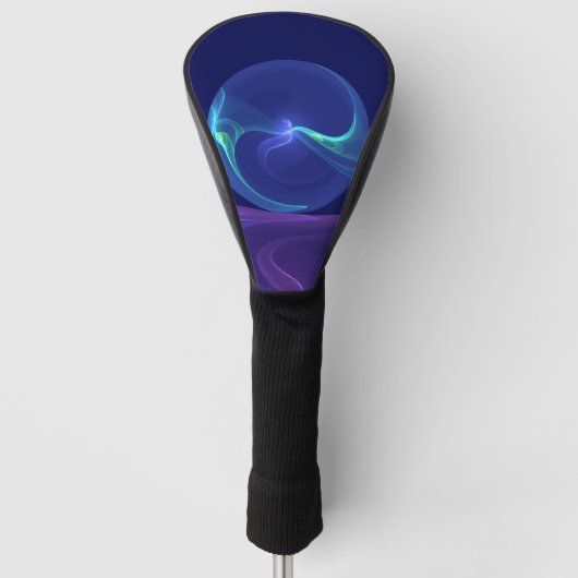 Lichtblauwe Paarse Droom Abstracte Fractale Kunst Golfheadcover (Voorkant)