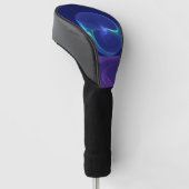 Lichtblauwe Paarse Droom Abstracte Fractale Kunst Golfheadcover (Schuin)