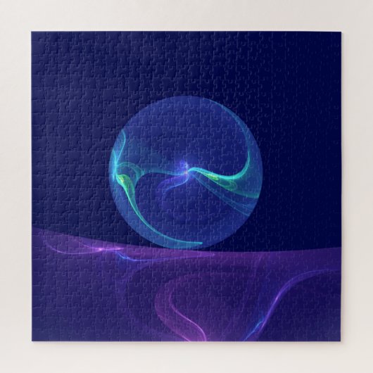 Lichtblauwe Paarse Droom Abstracte Fractale Kunst Legpuzzel (Verticaal)