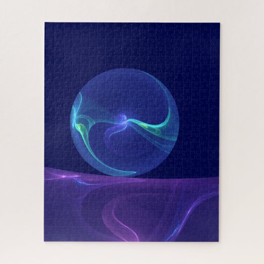 Lichtblauwe Paarse Droom Abstracte Fractale Kunst Legpuzzel (Verticaal)