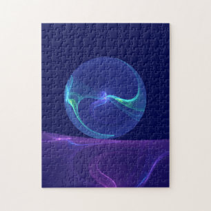 Lichtblauwe Paarse Droom Abstracte Fractale Kunst Legpuzzel