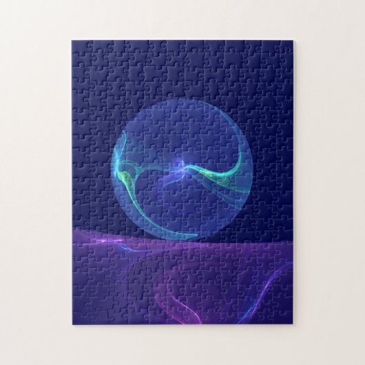Lichtblauwe Paarse Droom Abstracte Fractale Kunst Legpuzzel (Verticaal)