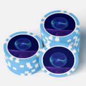 Lichtblauwe Paarse Droom Abstracte Fractale Kunst Poker Chips (Opstapeling)