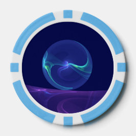 Lichtblauwe Paarse Droom Abstracte Fractale Kunst Poker Chips