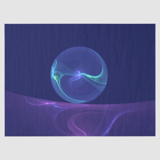 Lichtblauwe Paarse Droom Abstracte Fractale Kunst Tissuepapier (Voorkant)