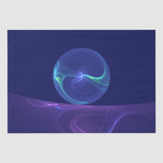 Lichtblauwe Paarse Droom Abstracte Fractale Kunst Tissuepapier (Voorkant)