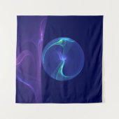 Lichtblauwe Paarse Droom Abstracte Fractale Kunst Wandkleed (Voorkant (horizontaal))