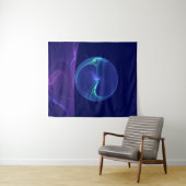 Lichtblauwe Paarse Droom Abstracte Fractale Kunst Wandkleed (In Situ (horizontaal))