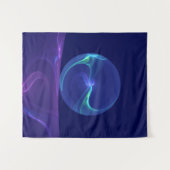 Lichtblauwe Paarse Droom Abstracte Fractale Kunst Wandkleed (Voorkant (horizontaal))