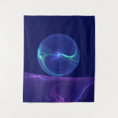 Lichtblauwe Paarse Droom Abstracte Fractale Kunst Wandkleed (Voorkant)