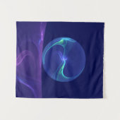 Lichtblauwe Paarse Droom Abstracte Fractale Kunst Wandkleed (Voorkant (horizontaal))