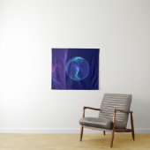 Lichtblauwe Paarse Droom Abstracte Fractale Kunst Wandkleed (In Situ (horizontaal))