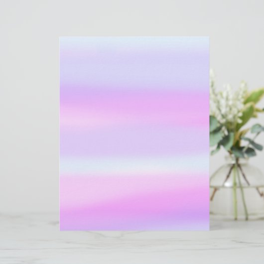 Lichtblauwe Paarse Magenta Waterverf Wash Briefhoofd (Staand voorkant)