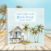 Lichtblauwe Palm Tree's Beach House Guest Book Notitieboek