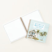 Lichtblauwe Palm Tree's Beach House Guest Book Notitieboek (Binnen)