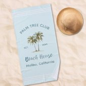 Lichtblauwe palmbomen Modern Seaside Cottage Strandlaken