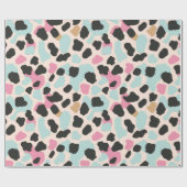 Lichtblauwe pastel luipaard vlekken cadeaupapier (Vlak)