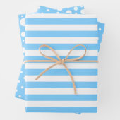 Lichtblauwe patronen verpakken papier vel set (In situ)