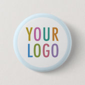 Lichtblauwe Pin Terug Button Custom Logo Round Bad (Voorkant)