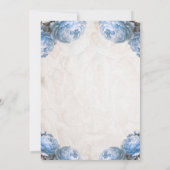 Lichtblauwe pioenbloemen  rustieke bruiloft kaart (Achterkant)