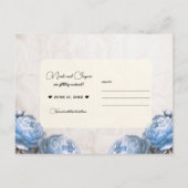 Lichtblauwe pioenbloemen  Save the Date Aankondigingskaart (Achterkant)