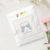 Lichtblauwe Plaid Bow Elegant Boy Baby shower Bedankzakje (Gezegeld)