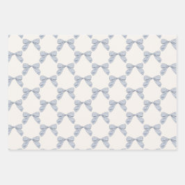 Lichtblauwe Plaid Bow Elegant Boy Baby shower Inpakpapier Vel