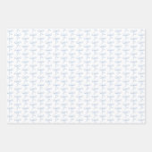 Lichtblauwe Plaid Bow Elegant Boy Baby shower Inpakpapier Vel (Voorkant 2)