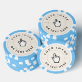 Lichtblauwe Poker Chips -Custom Voeg uw afbeelding (Opstapeling)