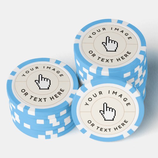 Lichtblauwe Poker Chips -Custom Voeg uw afbeelding (Opstapeling)