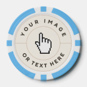 Lichtblauwe Poker Chips -Custom Voeg uw afbeelding (Voorkant)