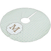 Lichtblauwe print Patte Monogram Initialen boomrok Kerstboom Rok (Gekanteld)