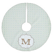 Lichtblauwe print Patte Monogram Initialen boomrok Kerstboom Rok (Voorkant)