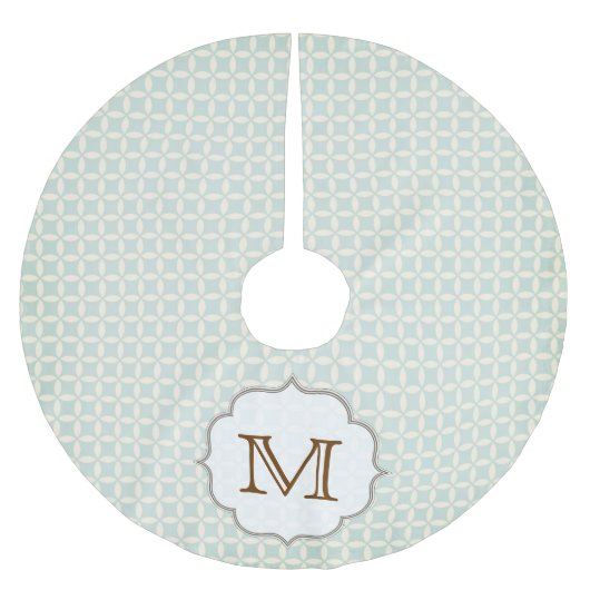 Lichtblauwe print Patte Monogram Initialen boomrok Kerstboom Rok (Voorkant)