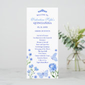 Lichtblauwe Quinceañera Orde van Evenementen Progr (Staand voorkant)