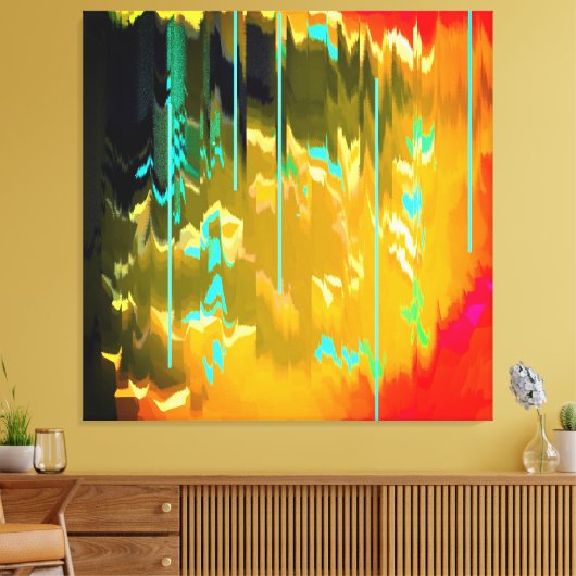 Lichtblauwe regen canvas afdruk (Insitu (Woonkamer))